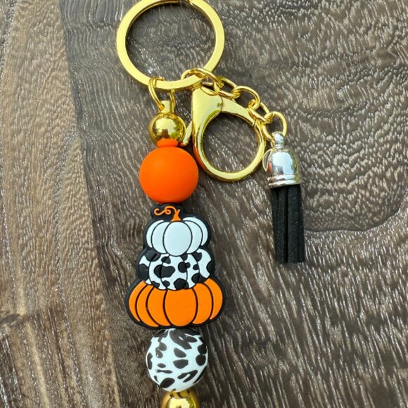 Halloween Silicone Beaded Keychain with Tassel - Picture 2 of 5